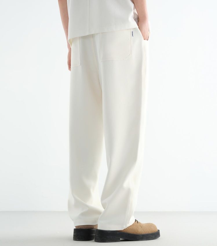白パンツ 上質シルエット ストレートパンツ