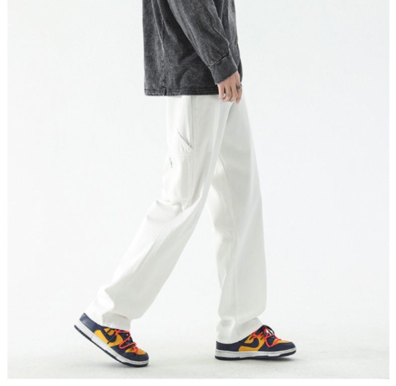 白パンツ すっきりシルエット ベーシックパンツ