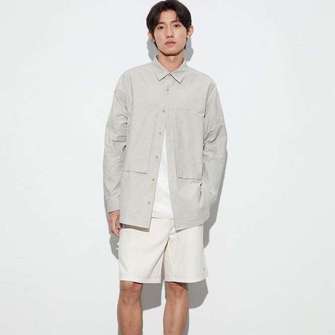白パンツ 快適シルエット ポケット活用ハーフパンツ