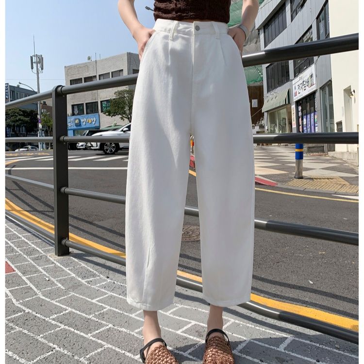 白パンツ リラックスシルエット ワイドパンツ
