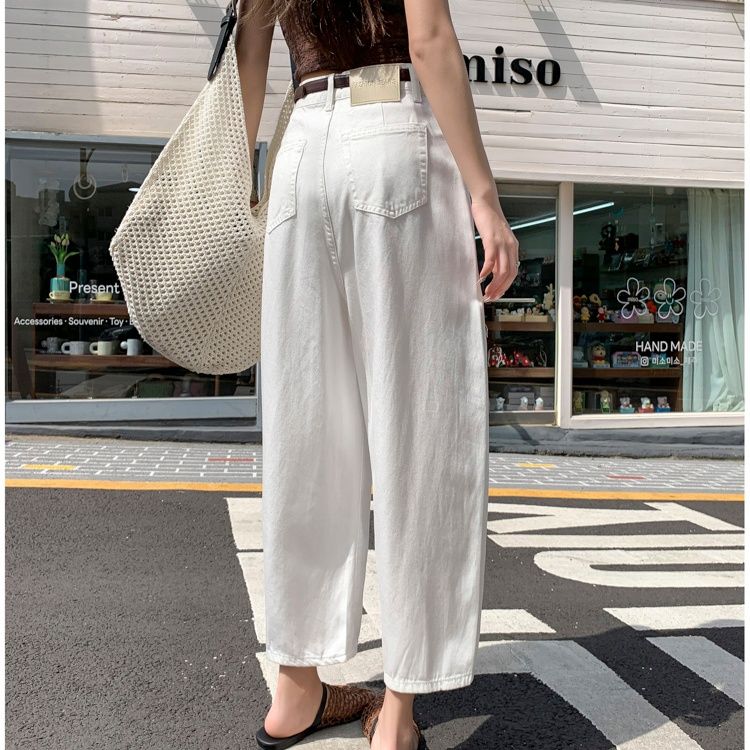 白パンツ リラックスシルエット ワイドパンツ