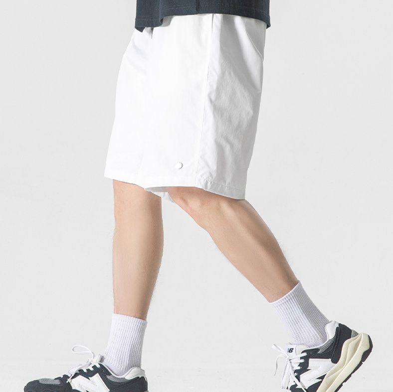 白パンツ リラックスカーゴハーフパンツ