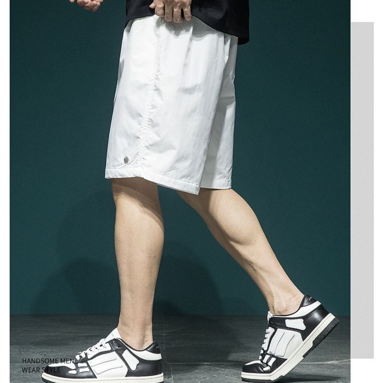 白パンツ リラックスドローハーフパンツ