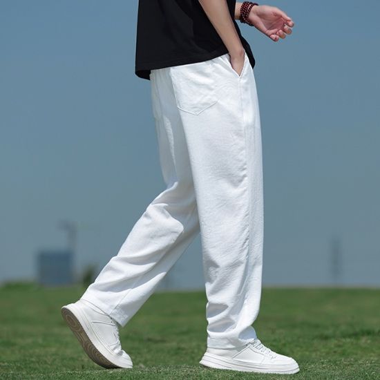 白パンツ リラックスシルエットワイドパンツ