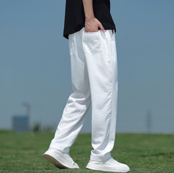 白パンツ リラックスシルエットワイドパンツ