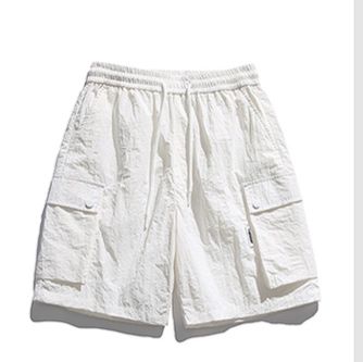 白パンツ ゆったりカーゴショートパンツ