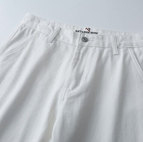 白パンツ なめらか リラックスワイドパンツ