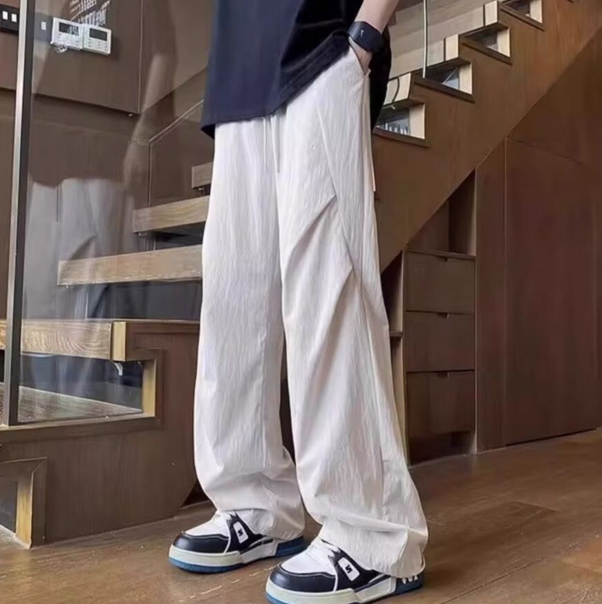 白パンツ シワ感シルエット風合いパンツ