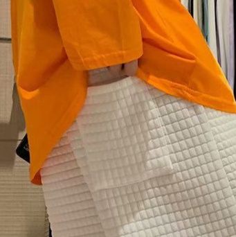 白パンツ 格子模様ストレートハーフパンツ