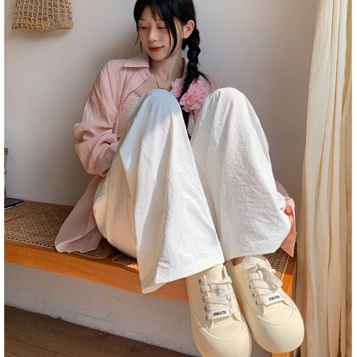 白パンツ リラックスリネンワイドパンツ