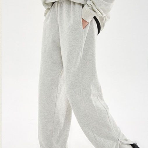 白パンツ 男女兼用裾ゴム仕様カーゴジョガーパンツ無地ストリート