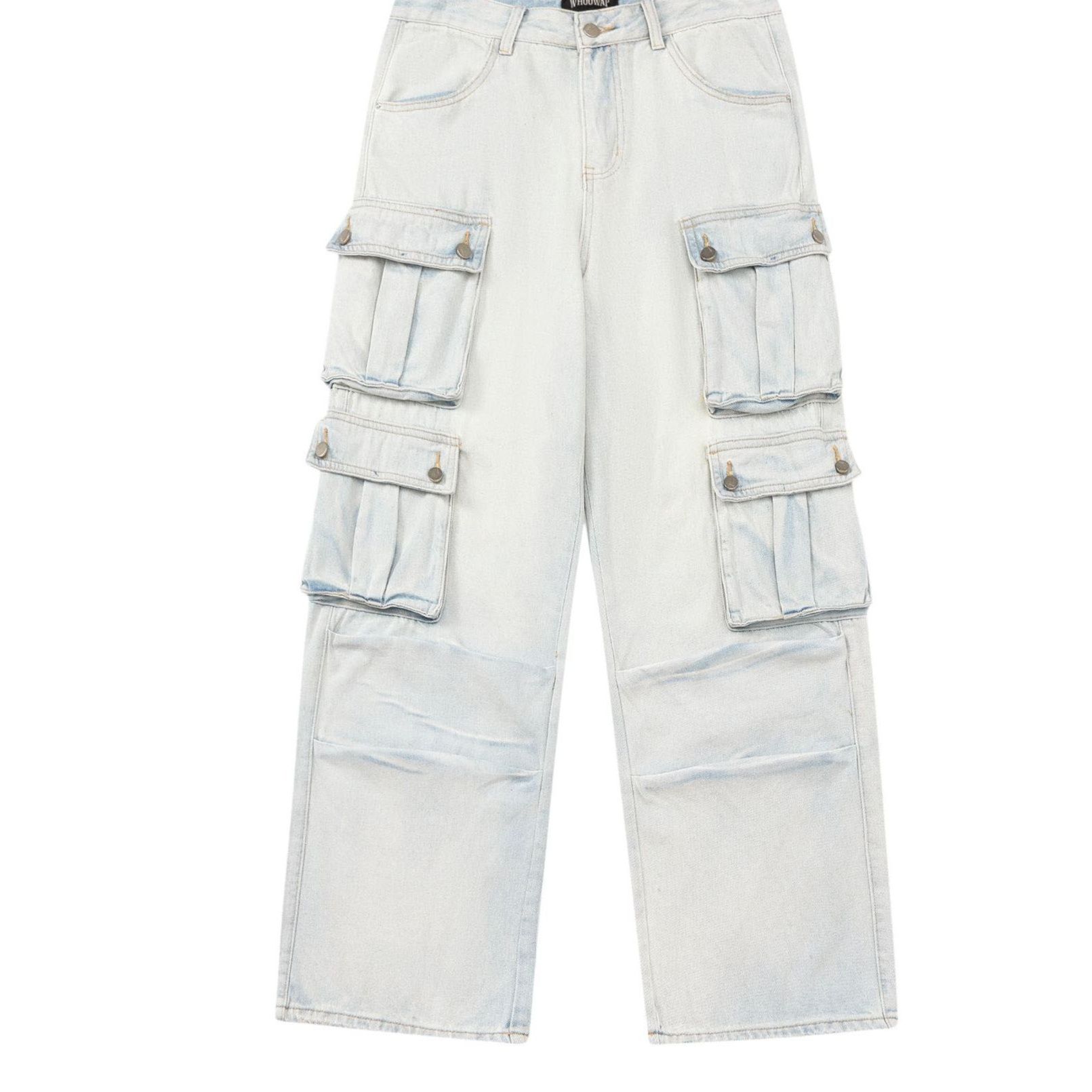 男女兼用カーゴパンツ 白パンツ ストリート系ボトムス