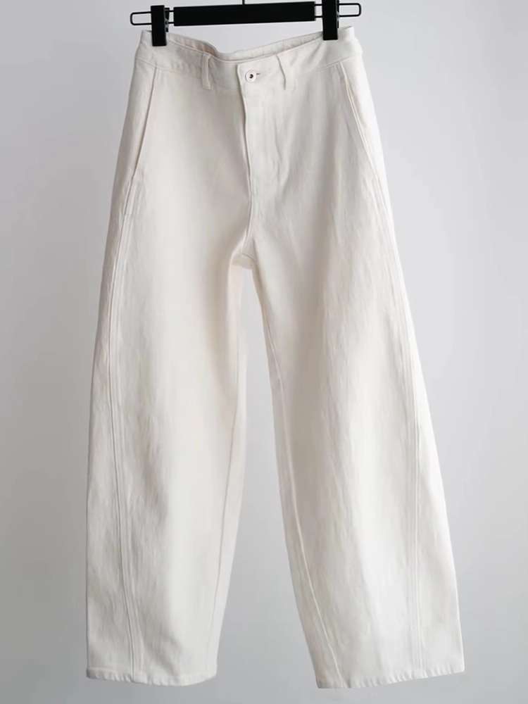 白パンツ 四十代女性向け上品な白色ゆったりパンツ