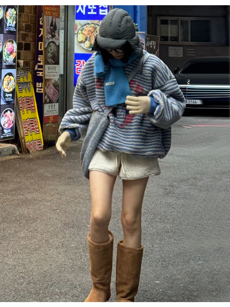 白パンツ もこもこ素材ショートパンツ
