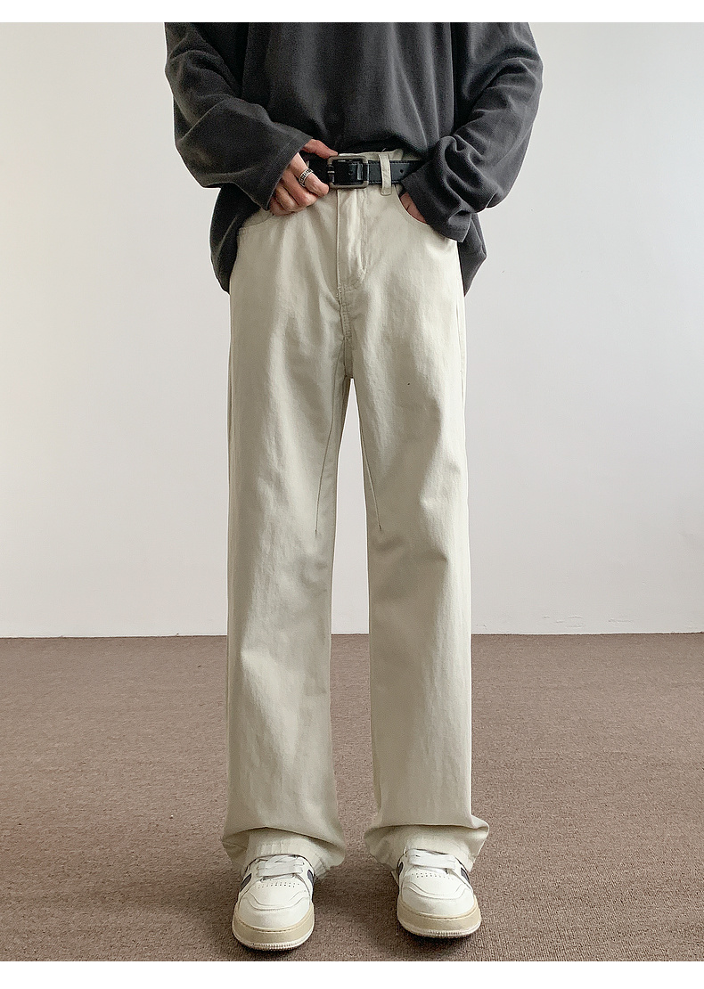 白パンツ ゆったりストレート デニムパンツ
