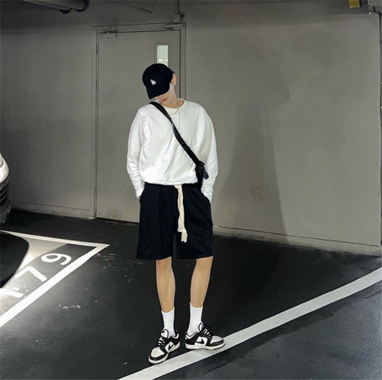 白パンツ 白ショートパンツ メンズ ゆったり夏物カジュアル