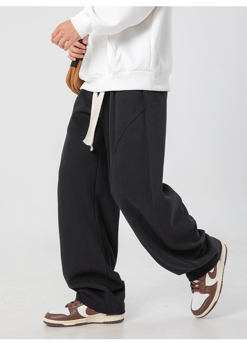 白パンツ メンズ ワイドジョガーパンツ ゆったり曲線シルエット 全2色