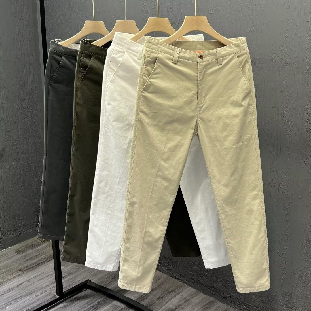 白パンツ クールカジュアル 九分丈パンツ