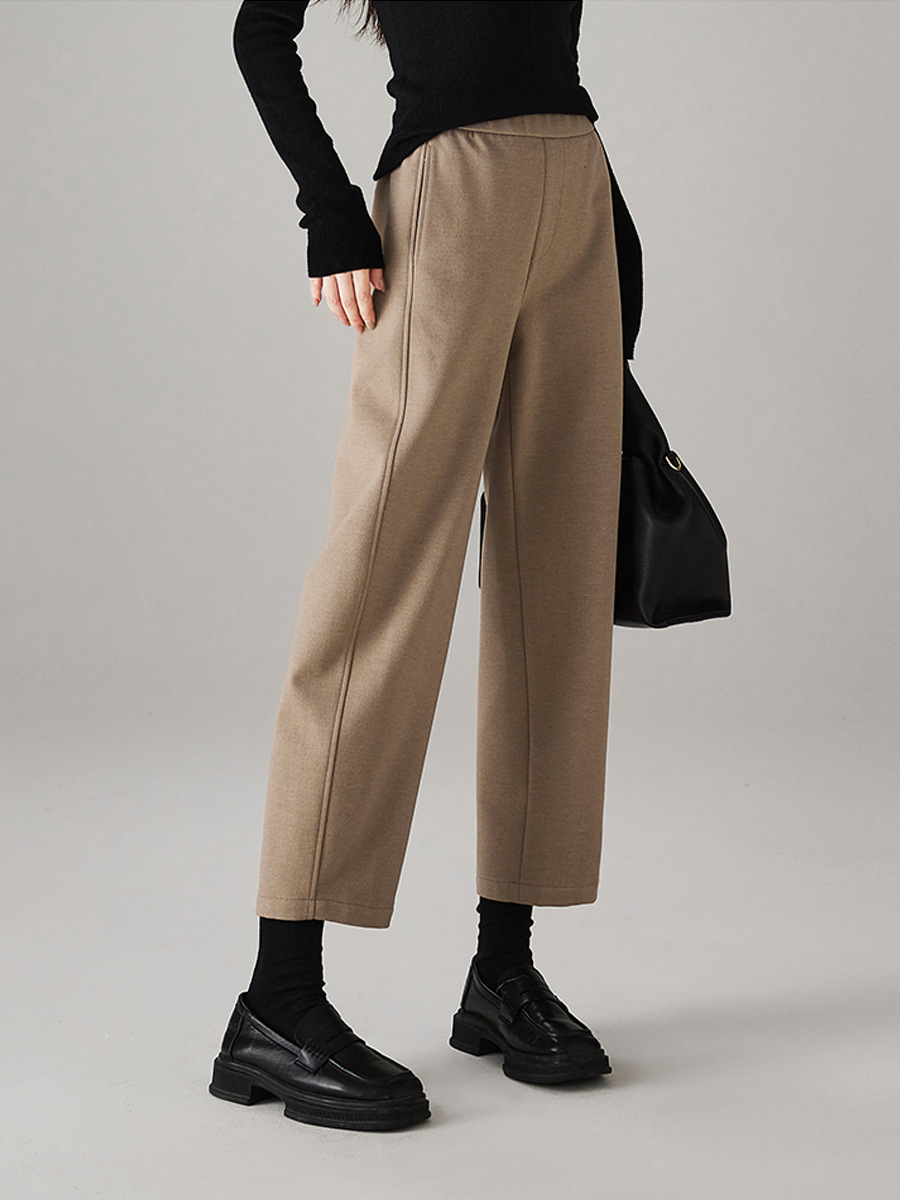 白パンツ あったか裏起毛ストレートパンツ