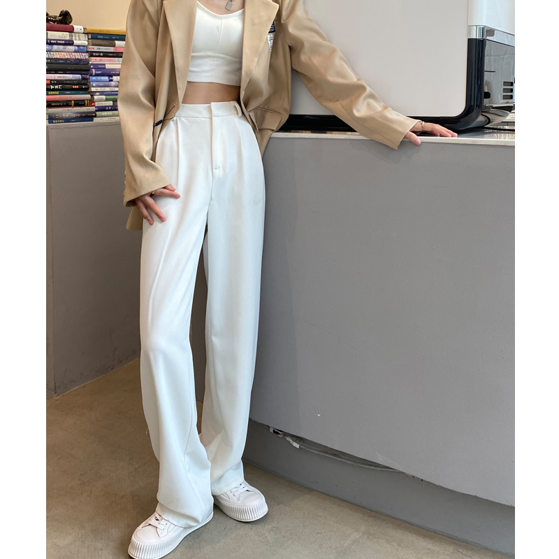 白パンツ ゆったりワイドシルエットパンツ