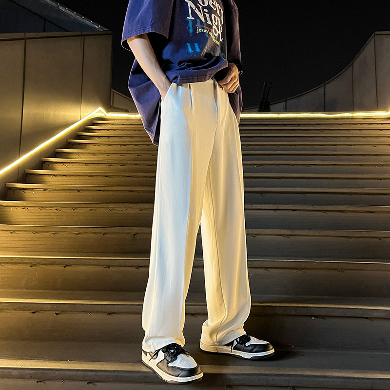 白パンツ ゆるシルエット ストレートパンツ
