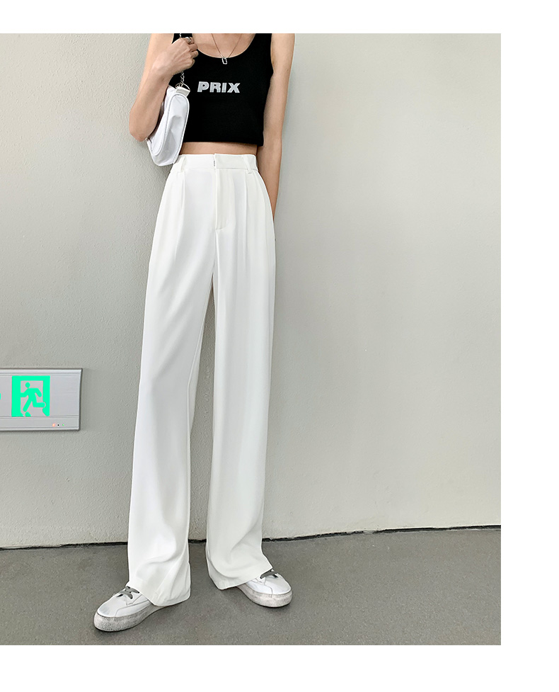 白パンツ ドレープワイドパンツ
