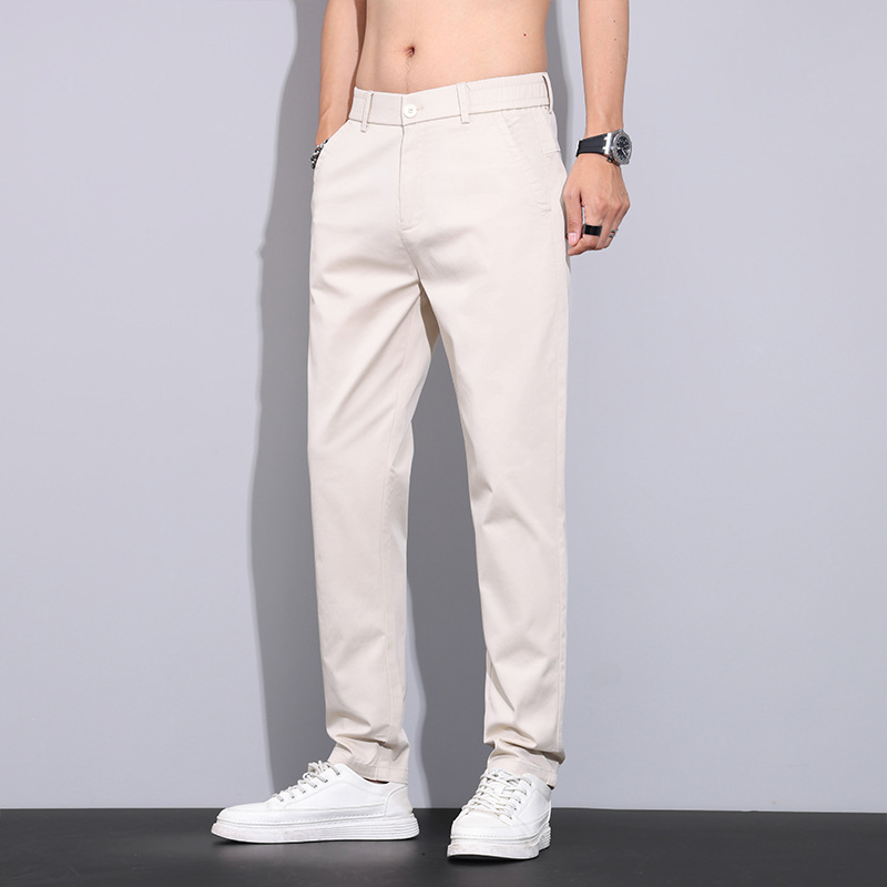 白パンツ シンプルストレートパンツ