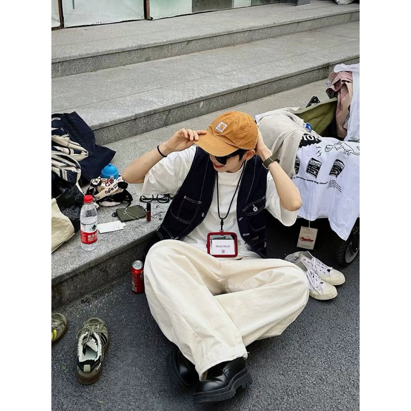 白パンツ ゆったりワイドバルーンパンツ