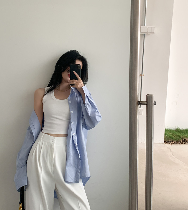 白パンツ 上品タックワイドストレートハイウエストパンツ