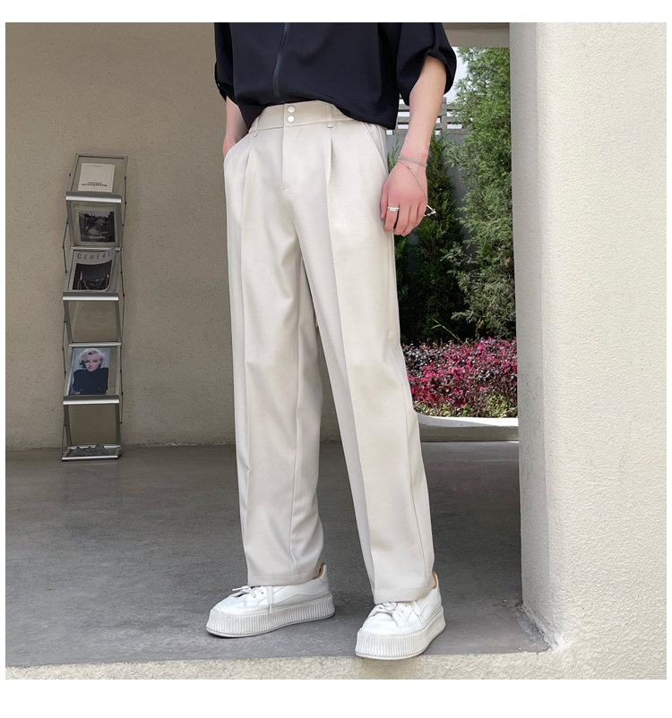 白パンツ 上質感タックメンズワイドパンツ