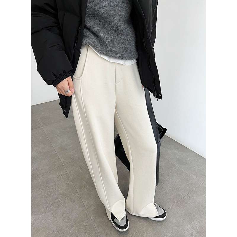 白パンツ ゆったりロングワイドパンツ