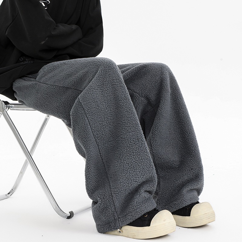 白パンツ もこもこテクスチャーワイドパンツ