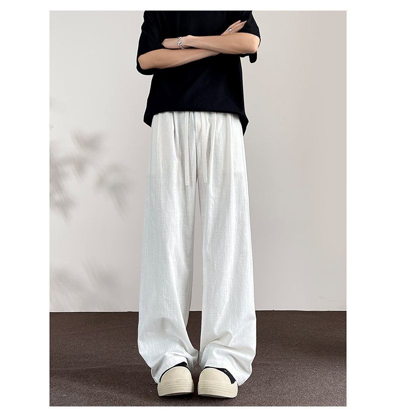 白パンツ 涼風リネンワイドパンツ