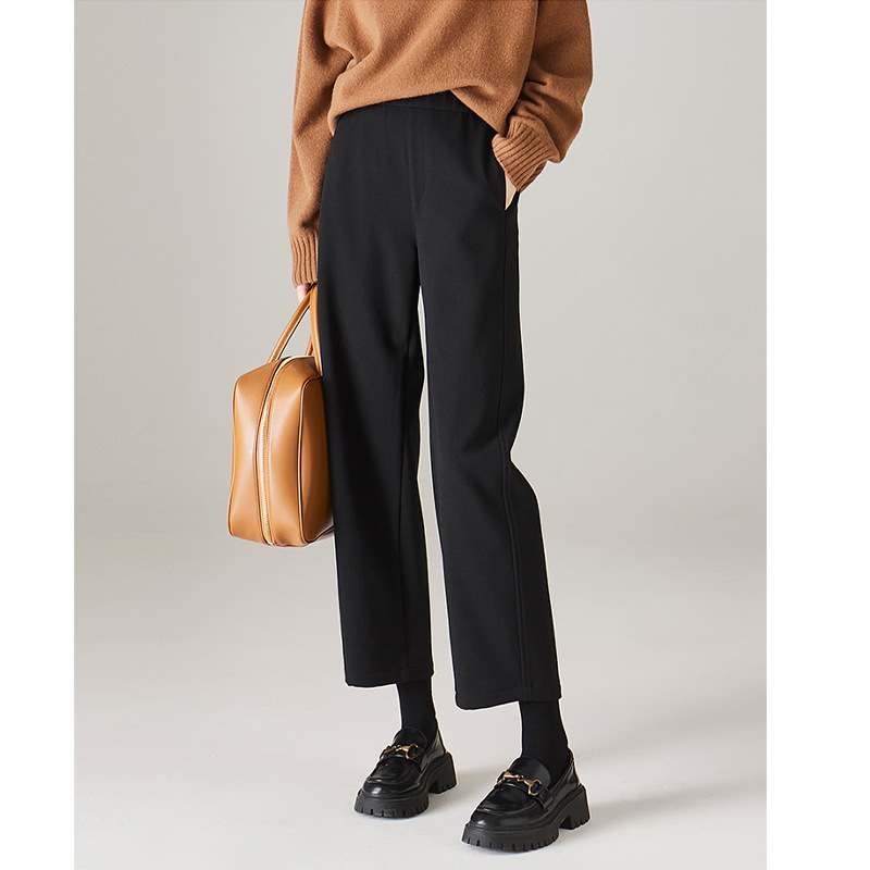 白パンツ あったか裏起毛ストレートパンツ