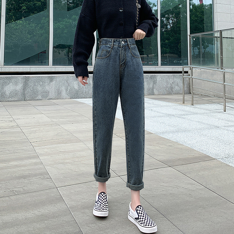 白パンツ ルーズストレートデニムパンツ