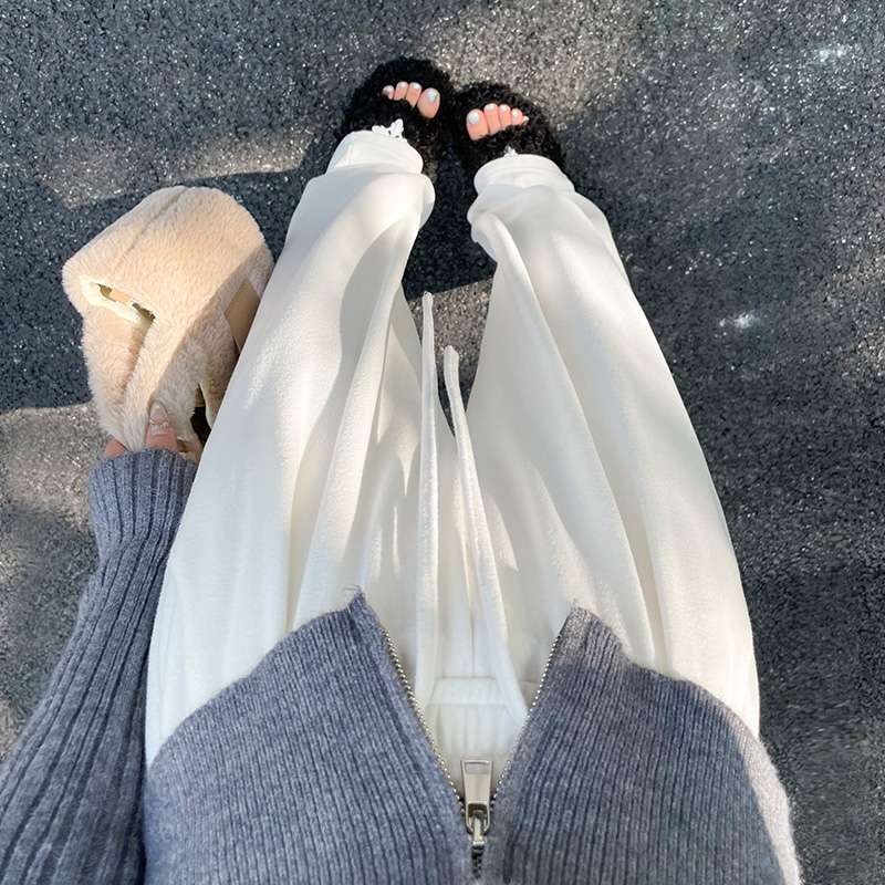 白パンツ クロップド丈ワイドスラックスパンツ