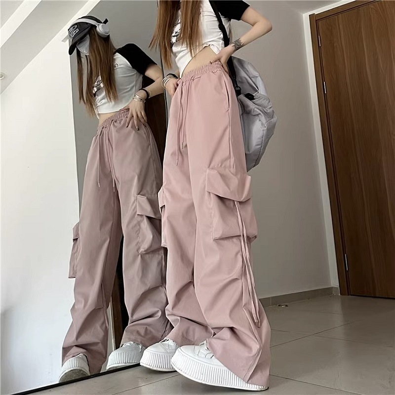 白パンツ カーゴデザイン ワイドパンツ