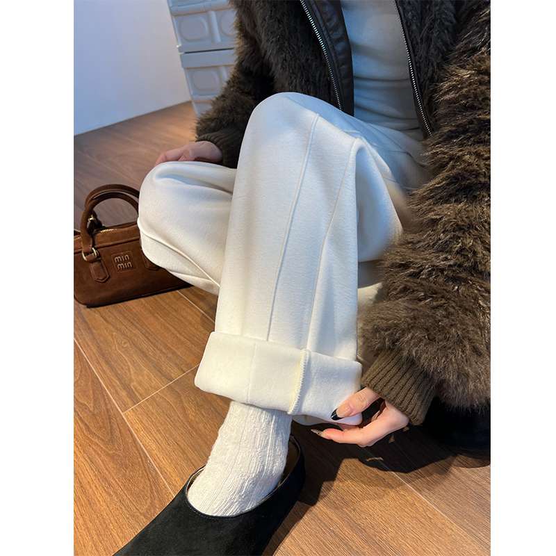 白パンツ リラックス楽ちんワイドパンツ