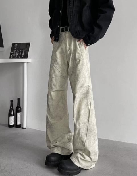 白パンツ メンズ ワイドパンツ ゆったり白系ボトムス