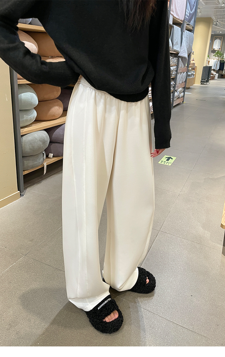 白パンツ なめらか落ち感ワイドパンツ