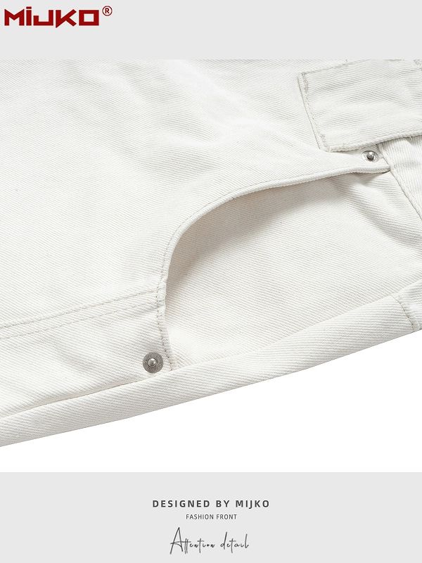 男女兼用 白パンツ ワイド ストリート系 秋冬新作