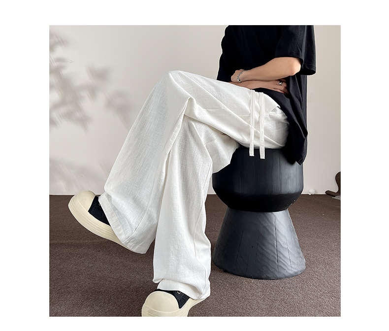 白パンツ 涼風リネンワイドパンツ