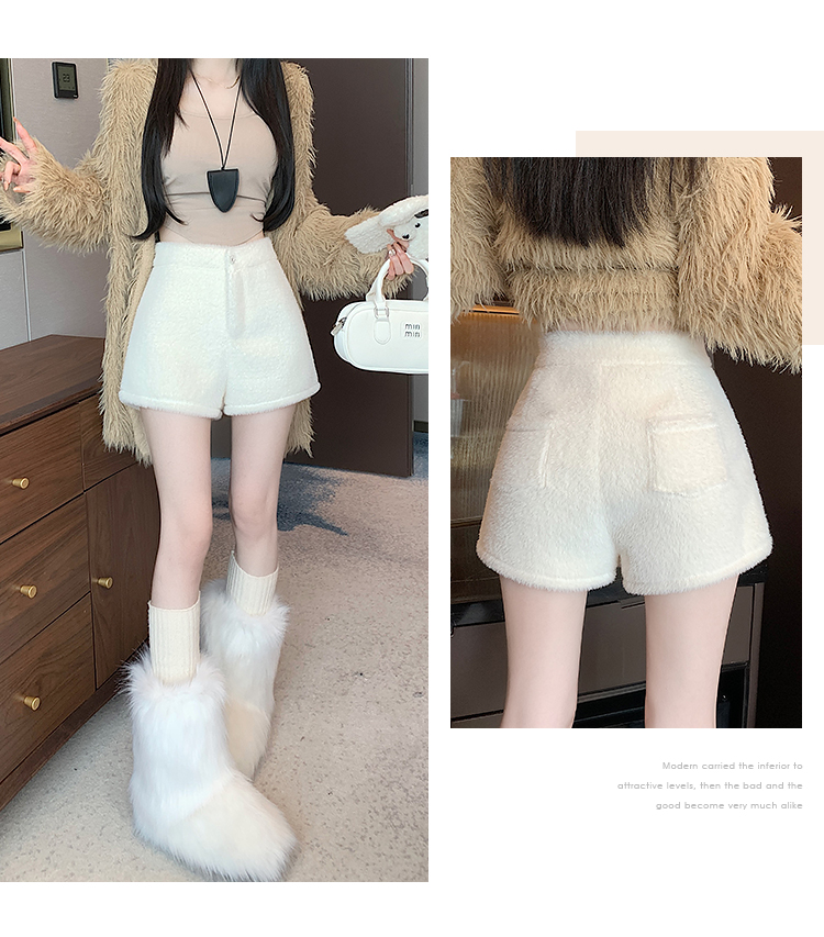 白パンツ もこもこショートパンツ