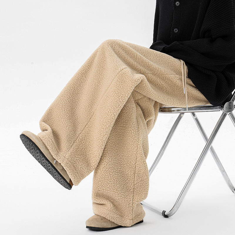 白パンツ もこもこテクスチャーワイドパンツ