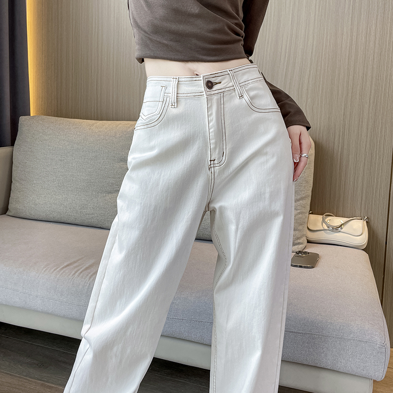 白パンツ ゆったりストレート白パンツ