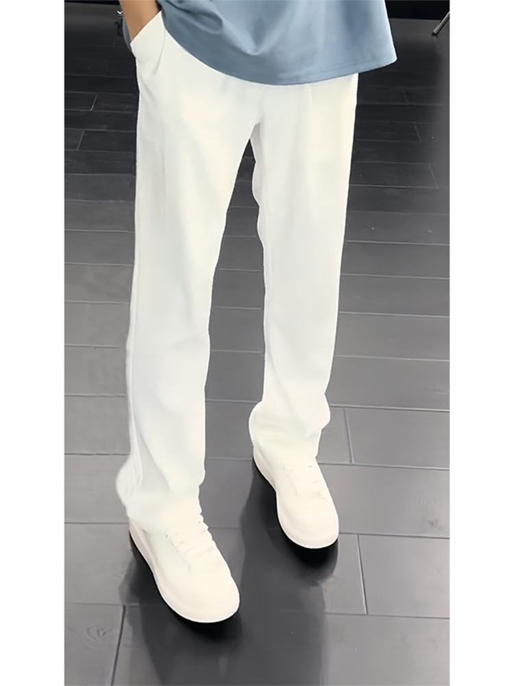 白パンツ すっきりシルエットパンツ