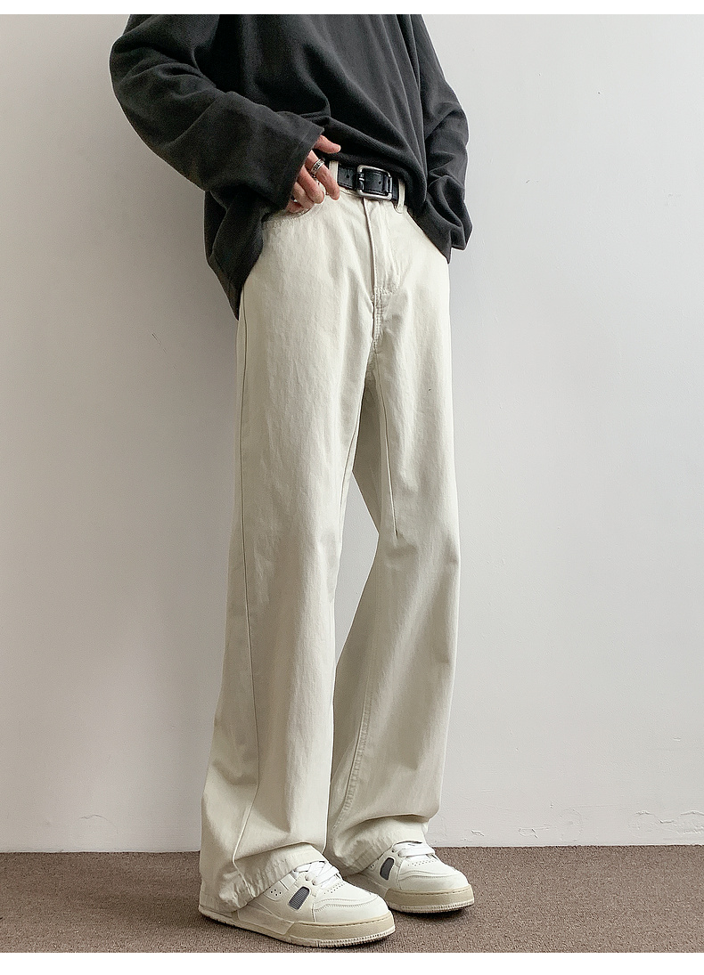 白パンツ ゆったりストレート デニムパンツ