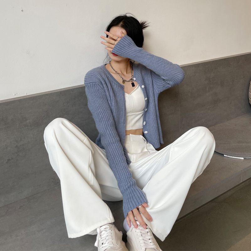白パンツ ゆったりワイドシルエットパンツ