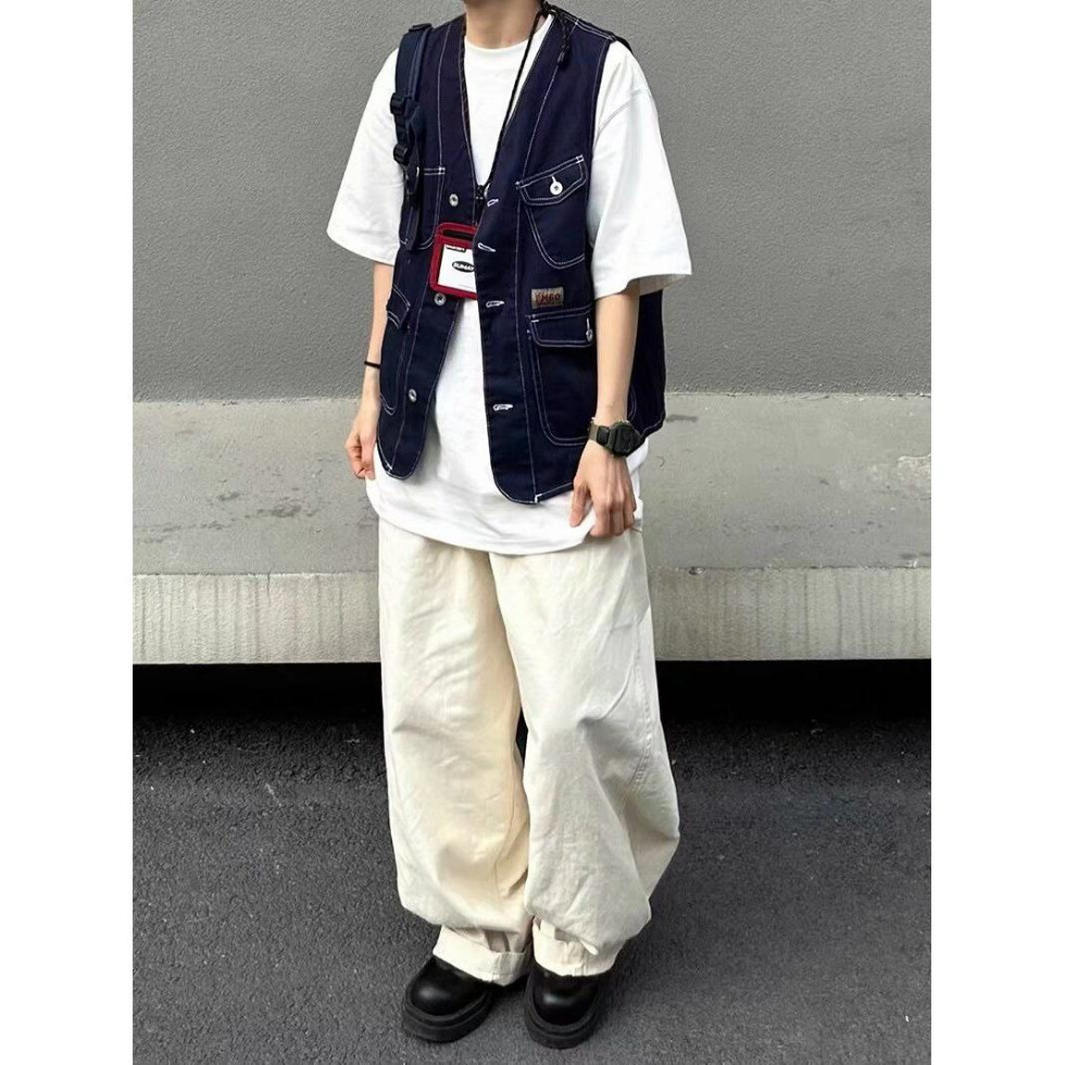 白パンツ ゆったりシルエット リラックスパンツ