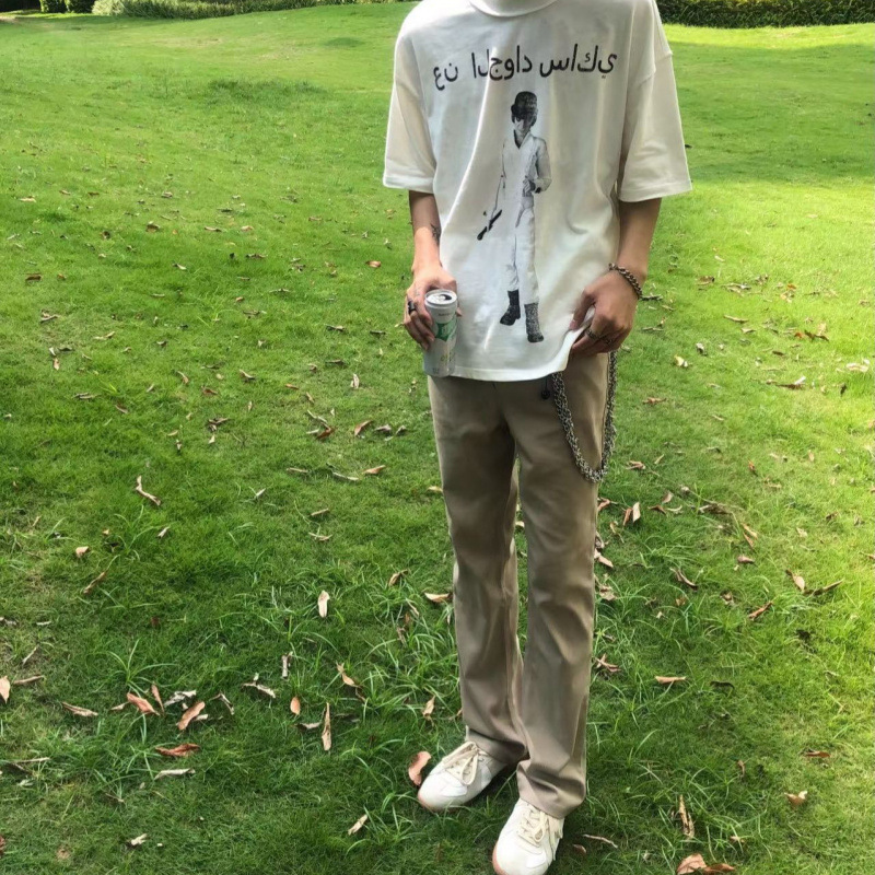 白パンツ ロング丈 ストレート デニムパンツ